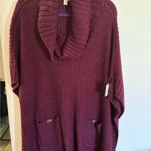 Tantrums Burgundy Cowl Neck Sweater
